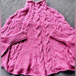 Aerika Cable knit pullover shawl.